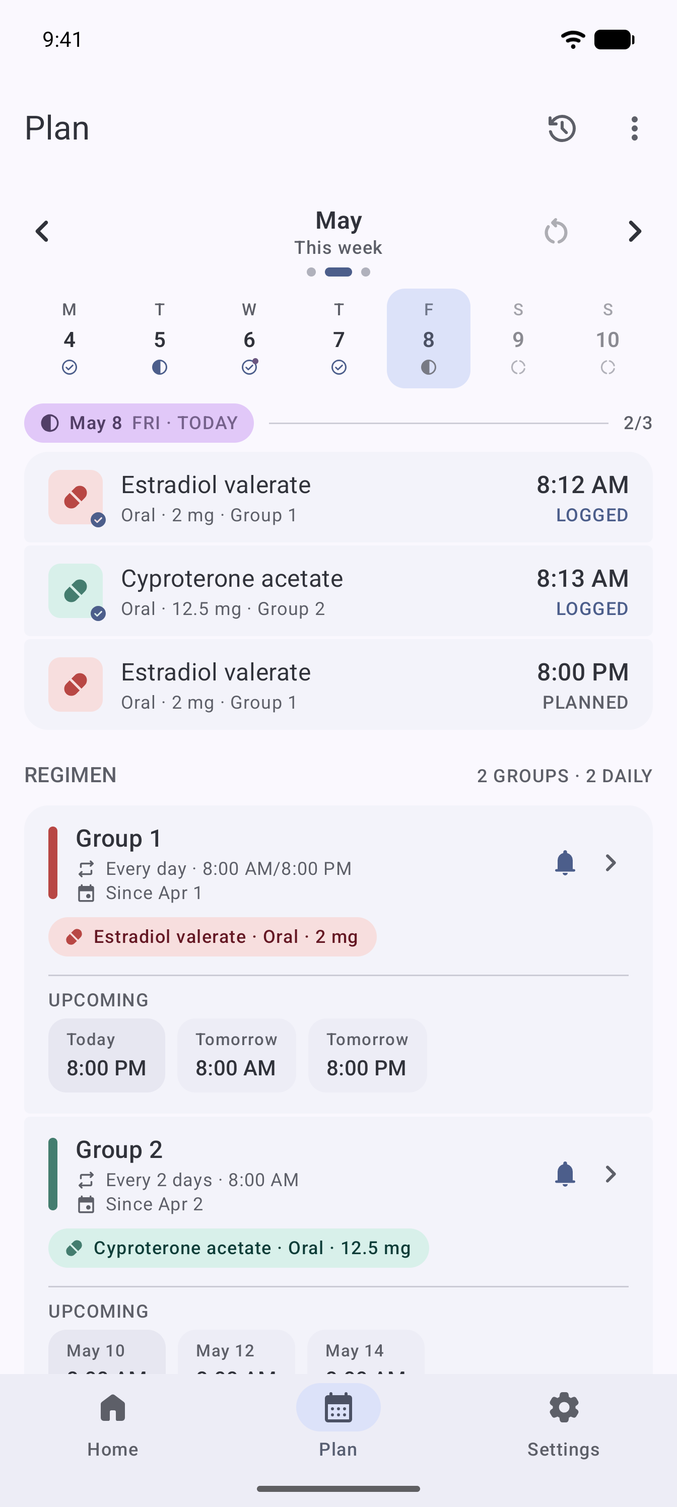 Plan tab screenshot.