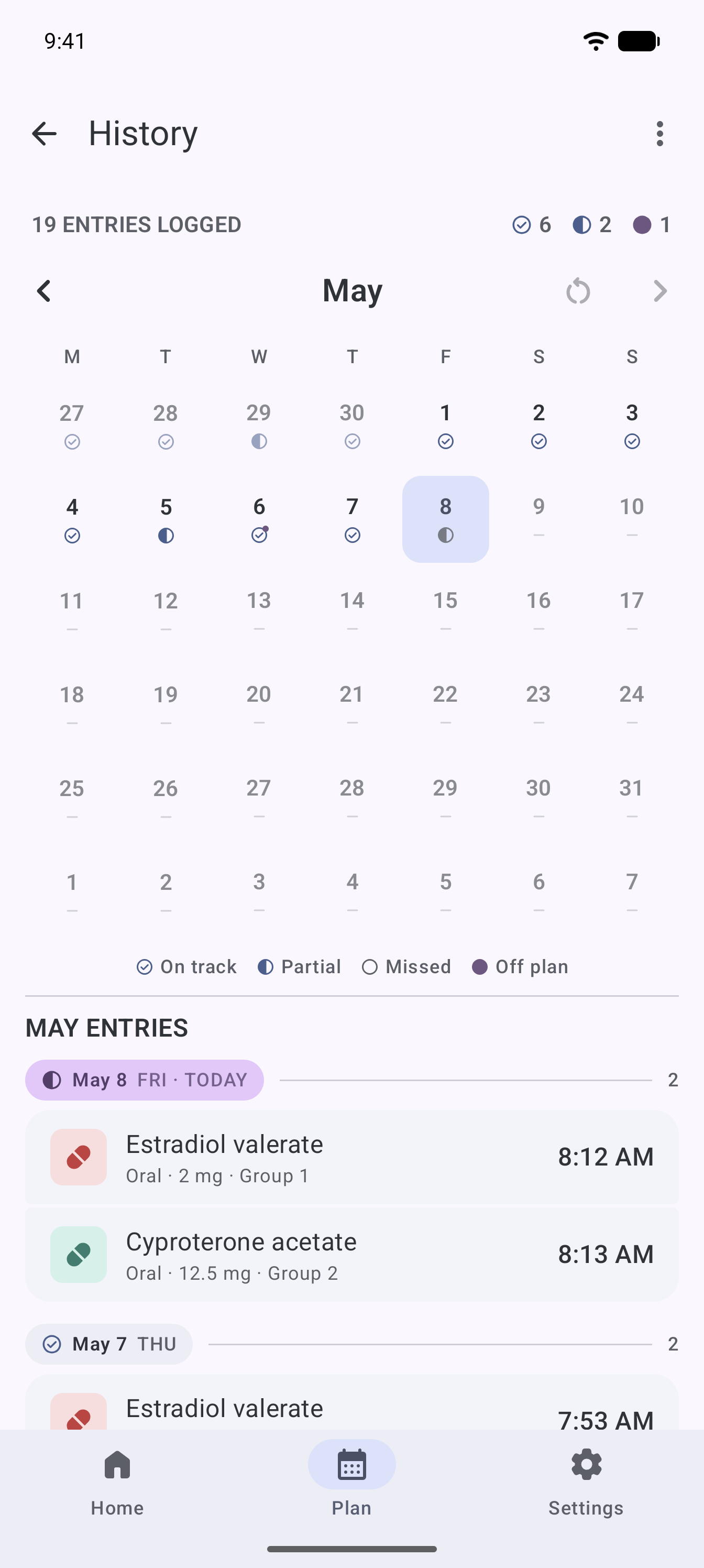 History tab screenshot.